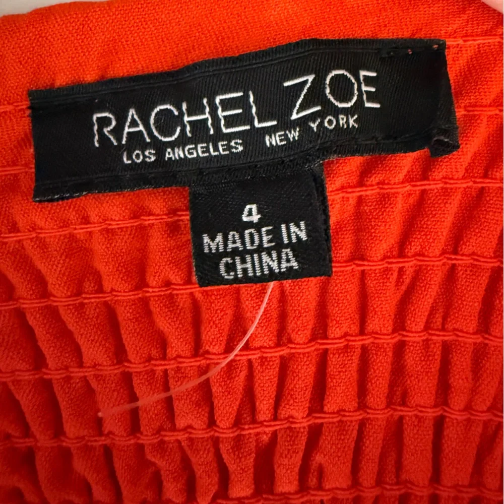NWT Rachel Zoe Orange Square Bodice Smocked Back Tank Jumpsuit Romper Size 4 🔥🍊